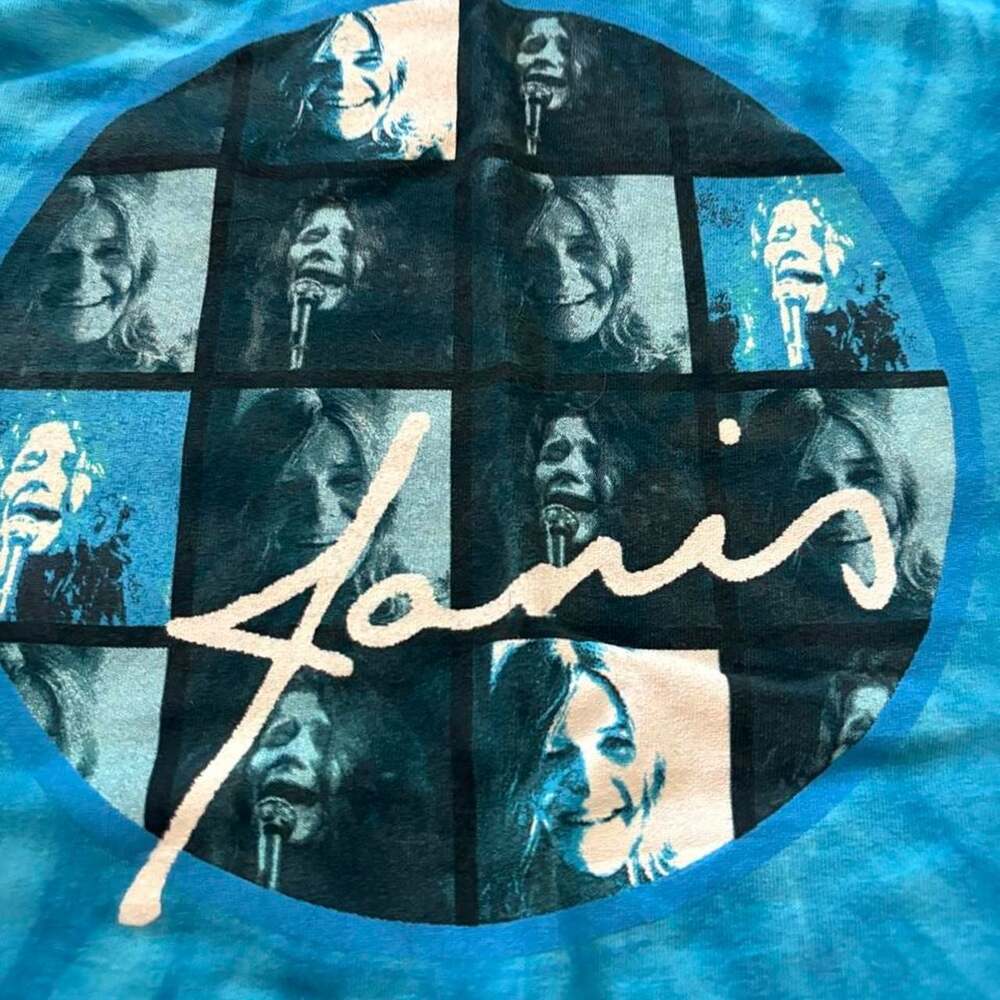 Janis Joplin Tie-Dye Graphic T-Shirt Blue Size L
